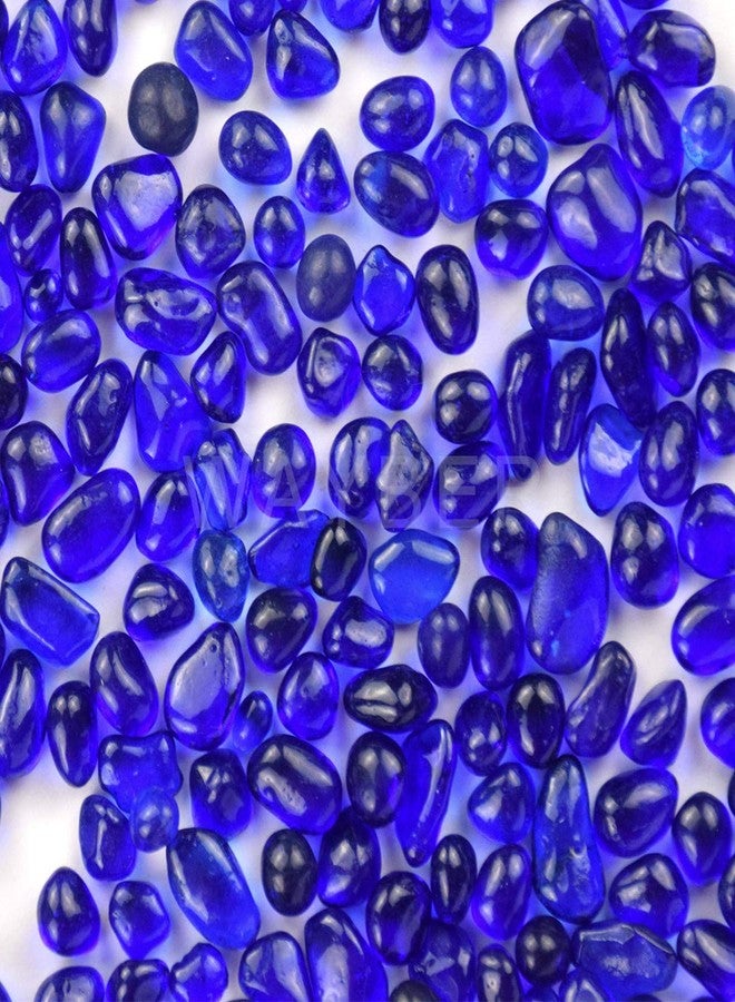 WAYBER Glass Stones, 1Lb/460g Irregular Sea Glass Pebbles Non-Toxic Artificial Gemstones for Gem Display/Vase Filler/Terrarium Flowerpot Aquarium Turtle Tank Decoration, Dark Blue - Image 5
